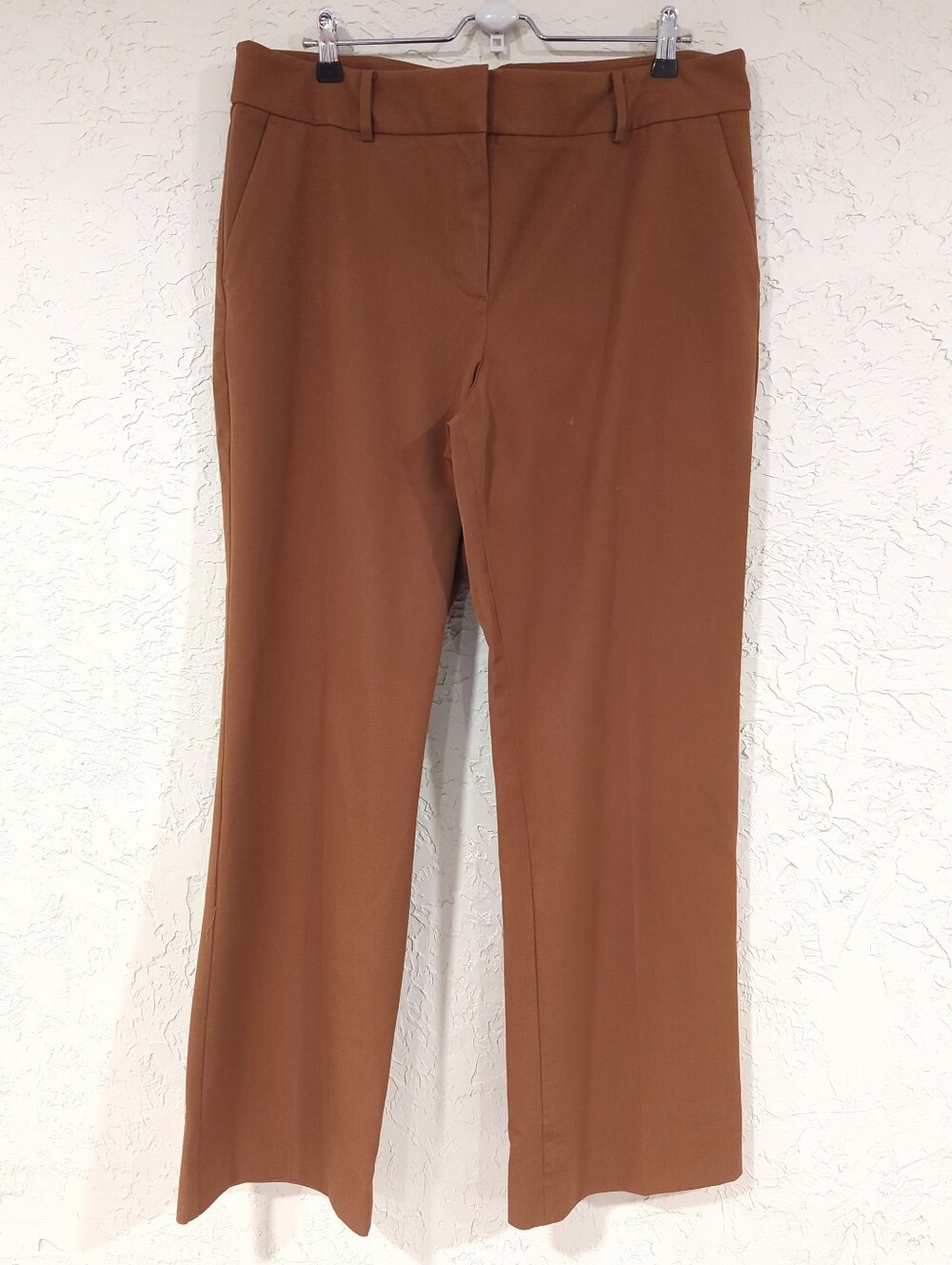 Talbot's Camel Brown Newport Pant Women's 16 Straight Leg Office Trouser Basic